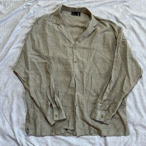 Sage Green Long-Sleeve Linen Shirt